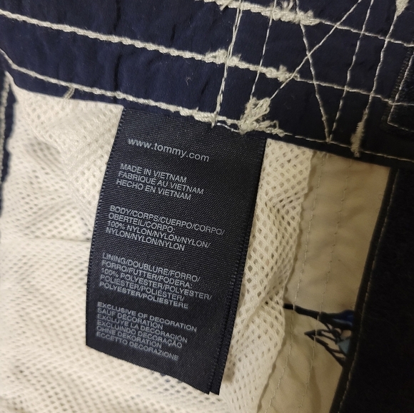 Tommy hilfiger men sharks fish print Blue Tan swim Trunk Swim shorts Size M - Picture 14 of 14